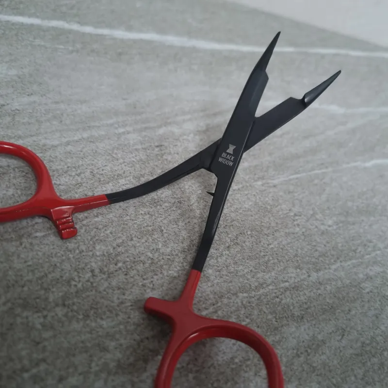 Dr.Slick BLACK WIDOW BENT SHAFT SCISSORS CLAMPS with Straight Blades-11